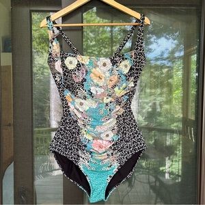 Johnny Was Swim 2X NWT Plus Flattering Print and Cut